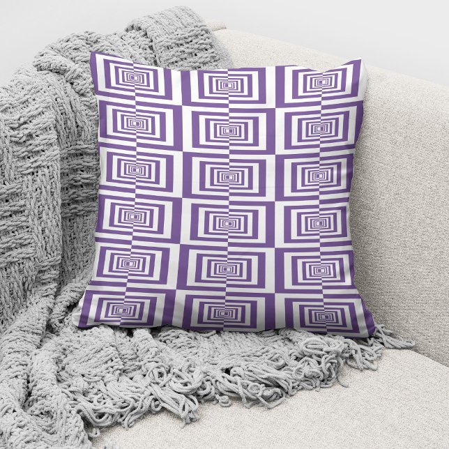 Modern Lila Geometric Mönster Kudde (Skapare uppladdad)