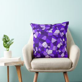 Modern lila geometrisk mosaikmönster kudde