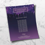 Modern Lila Glitter Drips Beauty Salon & Spa Flygblad<br><div class="desc">Modern Lila Glitter driver Beauty Salon & Spa Brochures.</div>