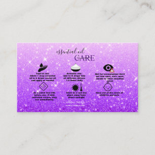 Modern Lila Glitter Oil Care Visitkort