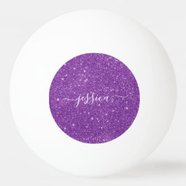 Modern lila glitter-skript namn pingisboll