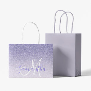 Modern Lila Glitter Sparkles Personlig Namn