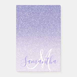 Modern Lila Glitter Sparkles Personlig Namn Post-it Block