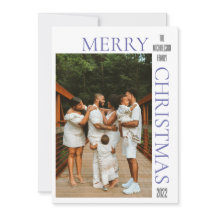 Modern Lila God jul Photo Helgdag Card