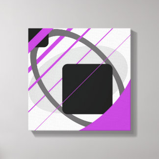 Modern Lila Grå Svart Offwhite Lindad Canvas