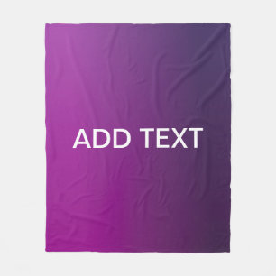 Modern Lila-gradient Ombre och redigerbar vit text Fleecefilt