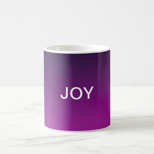 Modern lila gradient ombre & redigerbar vit text kaffemugg (Center)