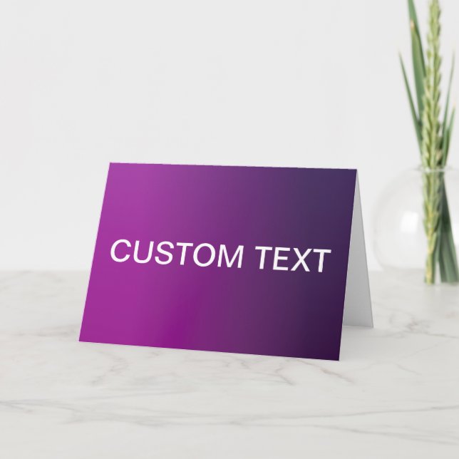 Modern lila gradient ombre & redigerbar vit text kort (Framsida)