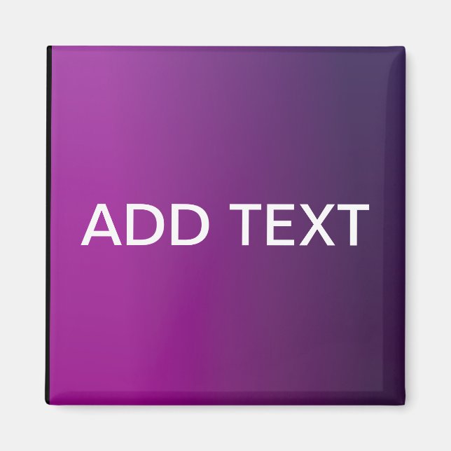 Modern lila gradient ombre & redigerbar vit text magnet (Framsidan)
