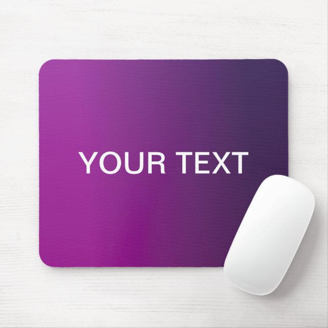 Modern lila gradient ombre & redigerbar vit text musmatta (Med mus)