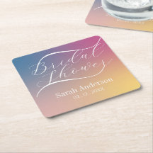 Modern lila gradient Ombre Script bröllpsdusch