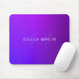 Modern lila gradientnamn & monogram musmatta