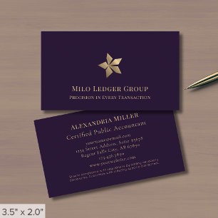 Modern Lila Guld Logotyp Visitkort