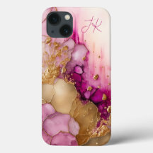 Modern Lila Guld Marble Monogram-Personlig