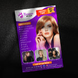 Modern Lila HairStylist Beauty Salon Hairdresser<br><div class="desc">Dra till dig nya klienter och befordra din hårsalon med den här sjudande mallen för flygblad för anpassade. Visa din expertis i hårförlängningar, wig-installationer, kornrader, vävning, formgivning, skärning, bromsar, avläsningslås, vävning, vrister och relaxrar. Redigera enkelt texten och bilder så att de stämmer överens med ditt varumärke och lägg till din...</div>