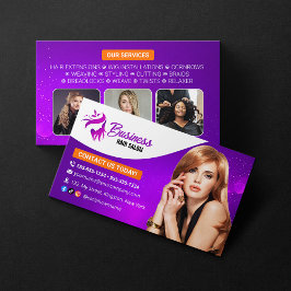 Modern Lila HairStylist Beauty Salon Hairdresser Visitkort