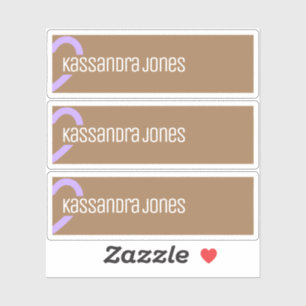 Modern Lila Heart Shape Vintage Brown Haleart Klistermärken