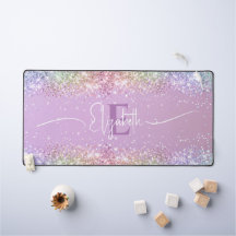 Modern Lila HoloGraph Faux Glitter Monogram