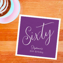 Modern Lila i hösten 60:e födelsedagen Pappersservett