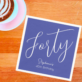Modern Lila i Skript Lavender 40:e födelsedagen Pappersservett