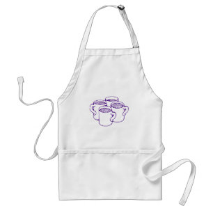 Modern lila kaffemugg linjekonstgrafik förkläde