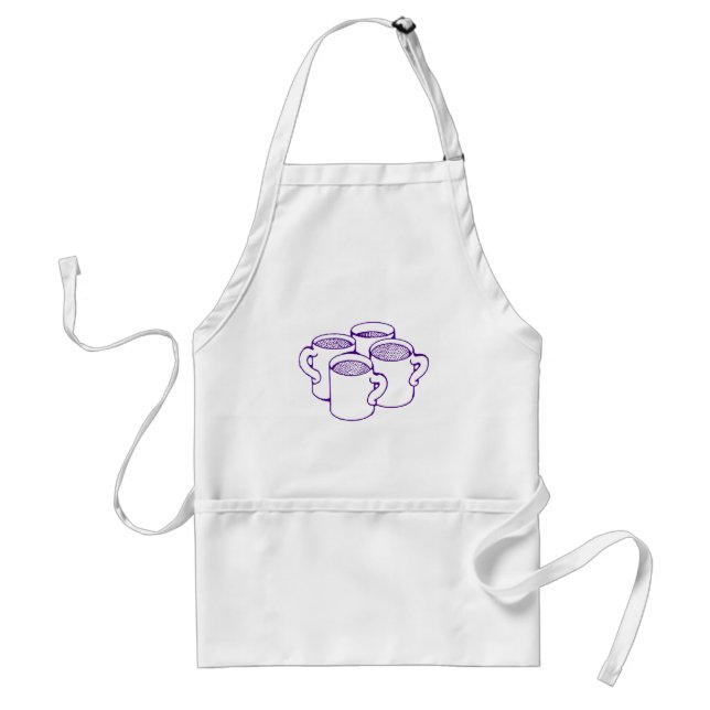 Modern lila kaffemugg linjekonstgrafik förkläde (Framsidan)