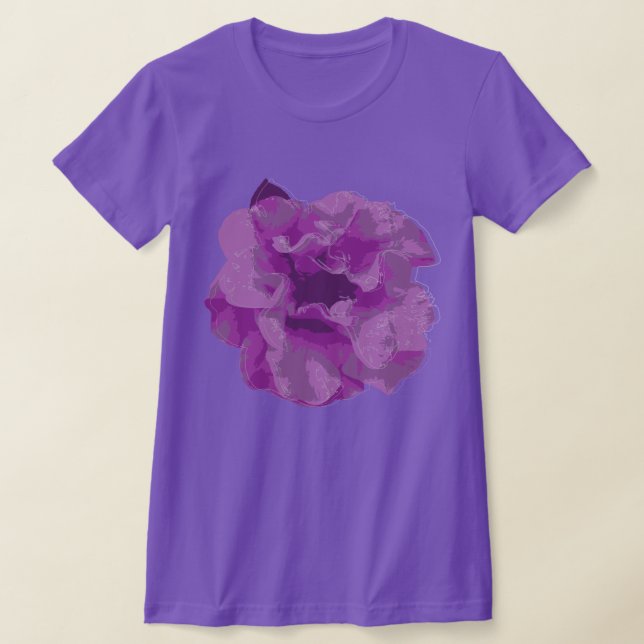 Modern lila kamelia blomma t-shirt (Laydown)