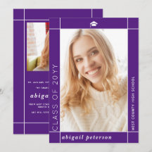 Modern lila-klass för 2025 studenten-foto