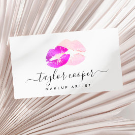 Modern lila läppar makeup artist visitkort
