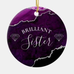 Modern lila marmor agat Brilliant syster  Julgransprydnad Keramik