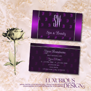 Modern Lila med Monogram Professionell Snyggt Visitkort