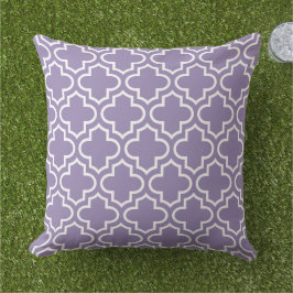 Modern Lila Moroccan Quatrefoil Mönster Kudde