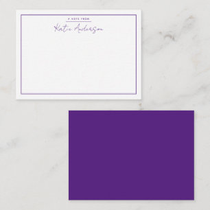 Modern Lila Note för minimal typografi-skript Anteckningskort