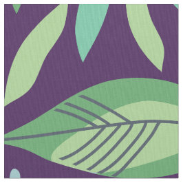 Modern lila och Grönt Botaniska Blad Mönster Tyg