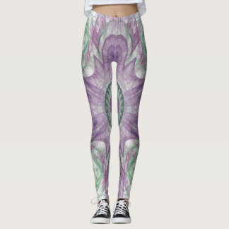 Modern Lila- och Grönt-design för Abstrakter Leggings