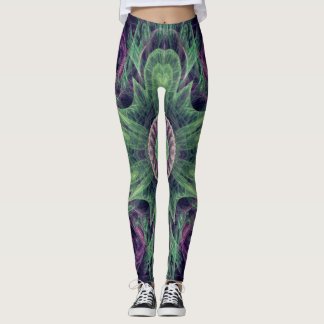 Modern Lila- och Grönt-design för Abstrakter Leggings