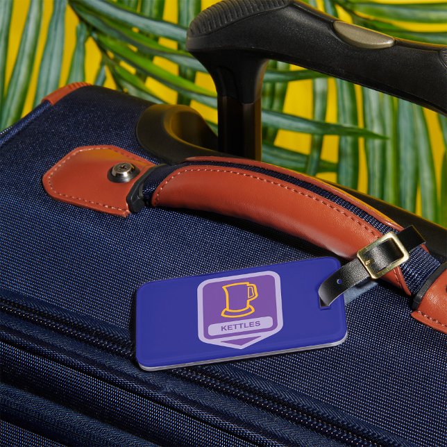 Modern lila och gul kittelikon bagagebricka (Skapare uppladdad)