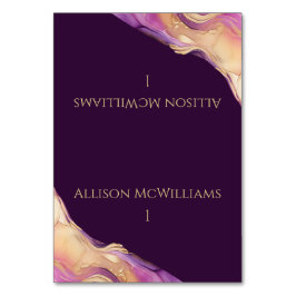 Modern Lila och Guld Bröllop Bordsnummer