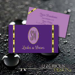 Modern Lila och Lilac med Monogram-Professionell Visitkort