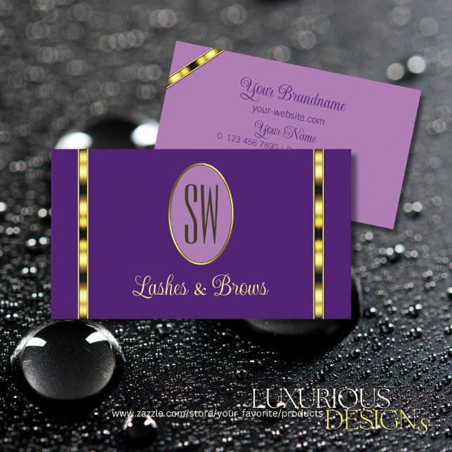 Modern Lila och Lilac med Monogram-Professionell Visitkort (Skapare uppladdad)