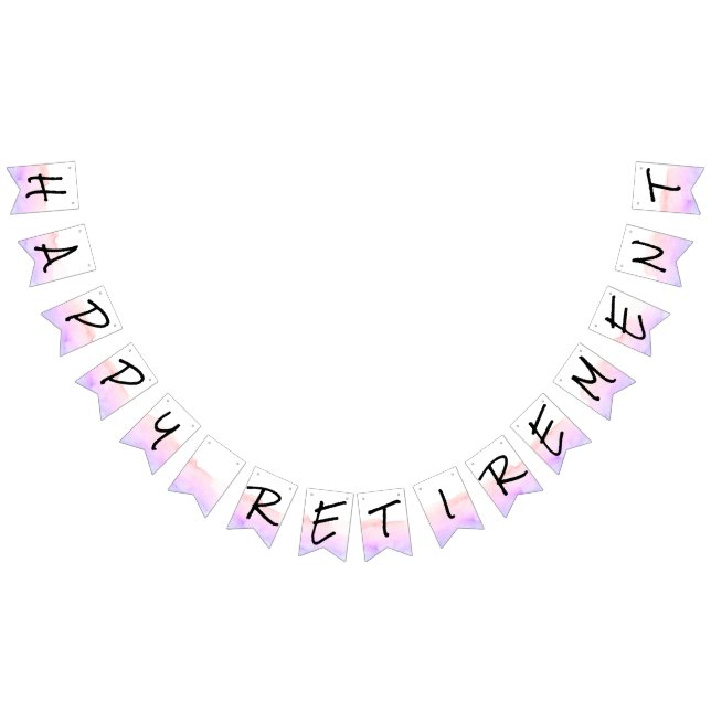 Modern Lila och Rosa Lycklig Pension Vimplar (Alla)