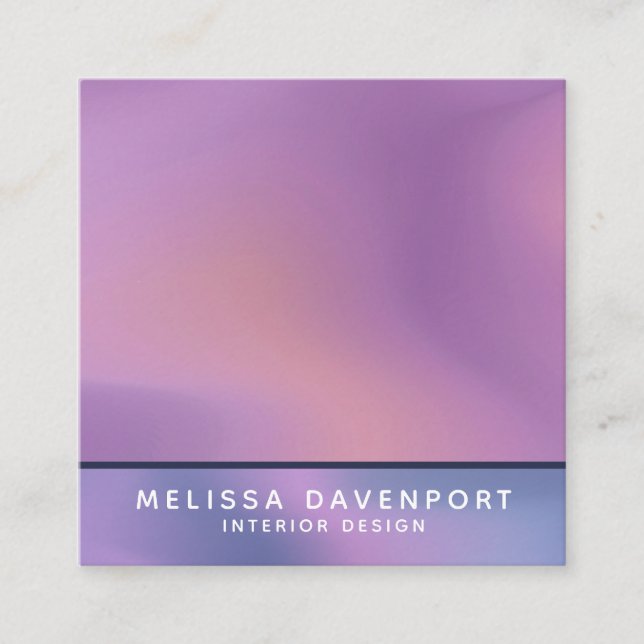 Modern Lila och Rosa Swirling Abstract Design Fyrkantigt Visitkort (Framsida)