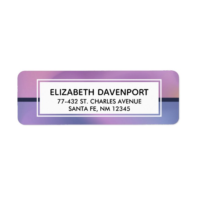 Modern Lila och Rosa Swirling Abstract Design Returadress Etikett (Framsidan)