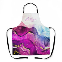 Modern Lila och Rosa vattenfärg Apron