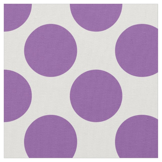 Modern Lila och vitt stort Polka dots Tyg (Närbild)
