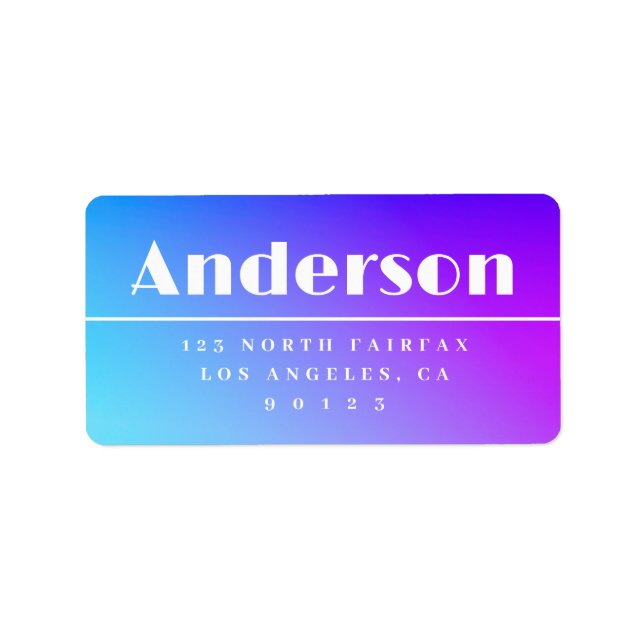 Modern Lila Ombre-Returadress Adressetikett (Framsidan)