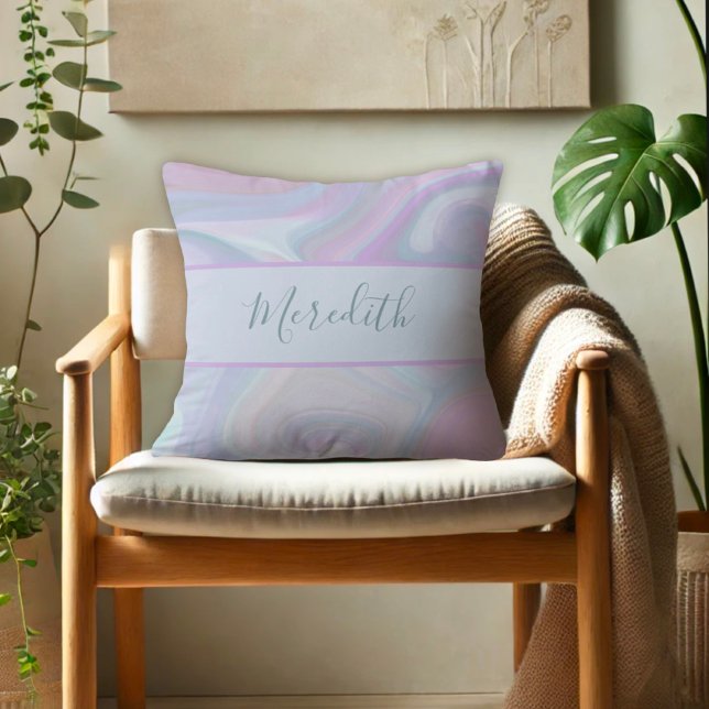 Modern Lila Pastel Rainbow Personlig Kudde (Skapare uppladdad)