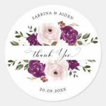 Modern Lila Plommon Rosa Blommigt Bröllop