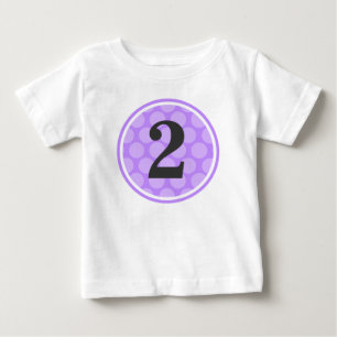 Modern Lila Polka Dot Second Birthday Girl Tee
