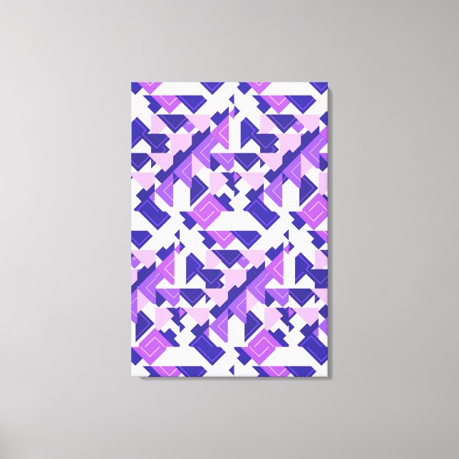 Modern Lila Prism Abstrakt Geometric Canvas Art (Framsida)